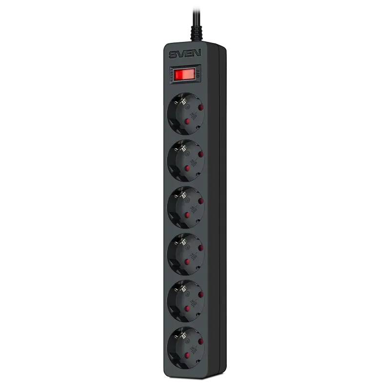 Prelungitor electric SVEN SF-06E Negru - 3 m | 2300 W | 6 Prelungitor electric SVEN SF-06E Negru - 3 m | 2300 W | 6