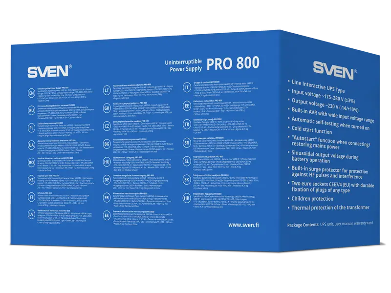 Sursă de alimentare neîntreruptibilă SVEN Pro 800 Negru - Linear-interactiv | 800 VA Sursă de alimentare neîntreruptibilă SVEN Pro 800 Negru - Linear-interactiv | 800 VA