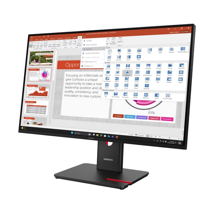 Монитор Lenovo ThinkVision T27-40 Чёрный - 27" | IPS | 1920x1080 | 120 Гц | 82 ppi | 4 мс Монитор Lenovo ThinkVision T27-40 Чёрный - 27