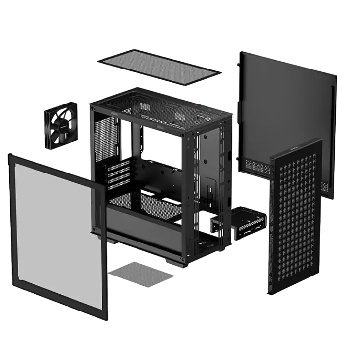 Компьютерный корпус Deepcool CH370 Mini-Tower Черный - Без блока питания | Пластик АБС,Сталь,Закаленное стекло Компьютерный корпус Deepcool CH370 Mini-Tower Черный - Без блока питания | Пластик АБС,Сталь,Закаленное стекло