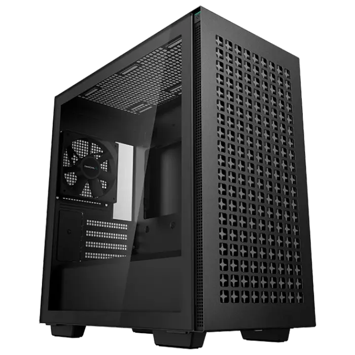 Компьютерный корпус Deepcool CH370 Mini-Tower Черный - Без блока питания | Пластик АБС,Сталь,Закаленное стекло