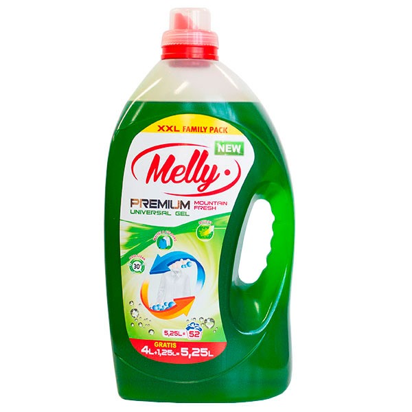 Порошок жидкий для стирки ''Melly'' Premium Mountain Fresh green 5.250л