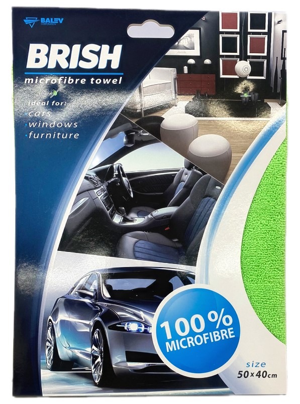 Laveta auto din microfibră BRISH verde