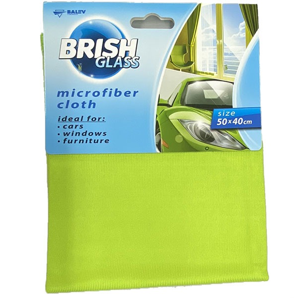 Laveta auto pentru geamuri din microfibră BRISH verde