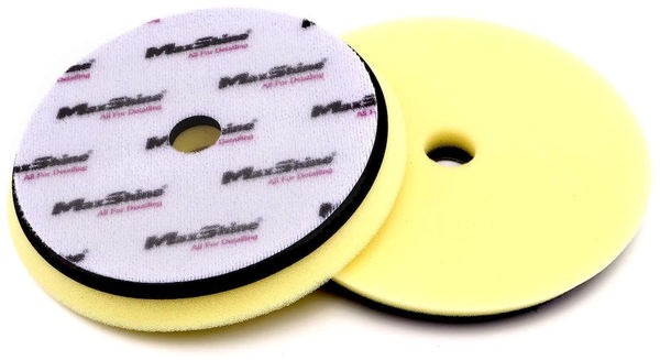 MaxShine 2072148YW Low Profile Yellow Foam Polishing Pad - Rubber Backed 5 inch