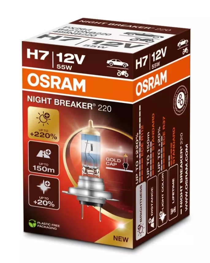 Bec auto Osram 64210 NB220 +220% H7 12V 55W
