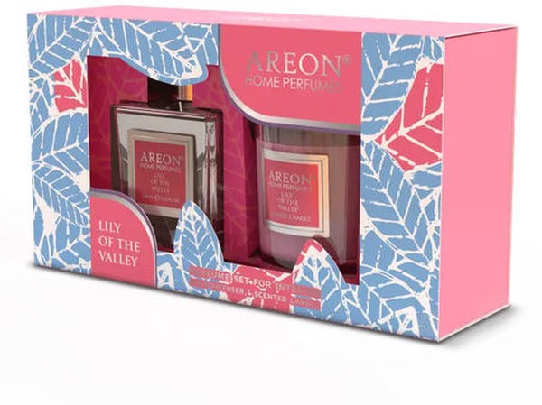 Ароматизатор набор Areon Home Perfume Sticks 150ml + свеча (Lily of the Valley)