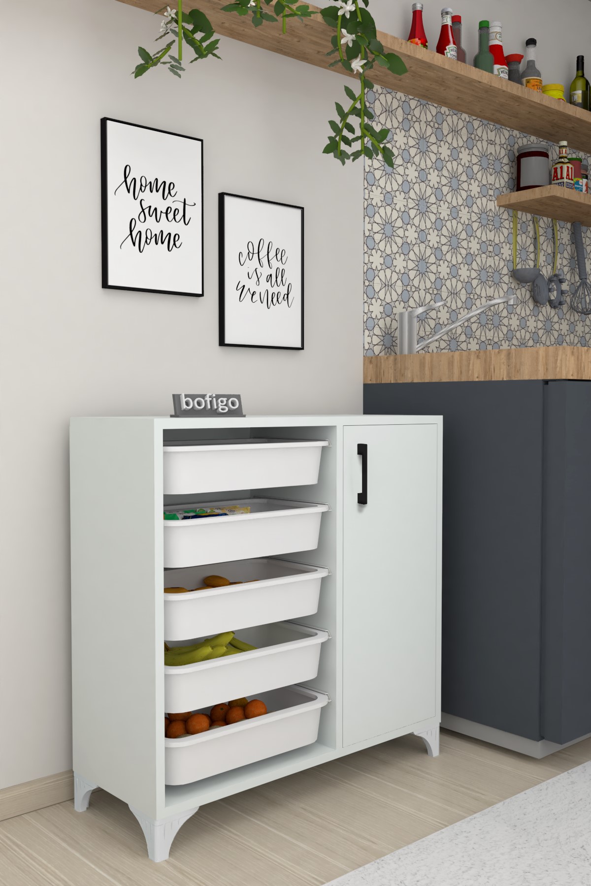  Набор для хранения с 5 отделениями Kayra Nex Home 77 x 30 x 77 см, Белый
