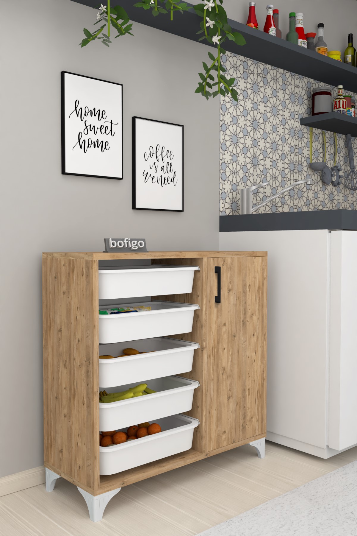  Комплект для хранения с 5 отделениями Kayra Nex Home 77 x 30 x 77 см, Дуб