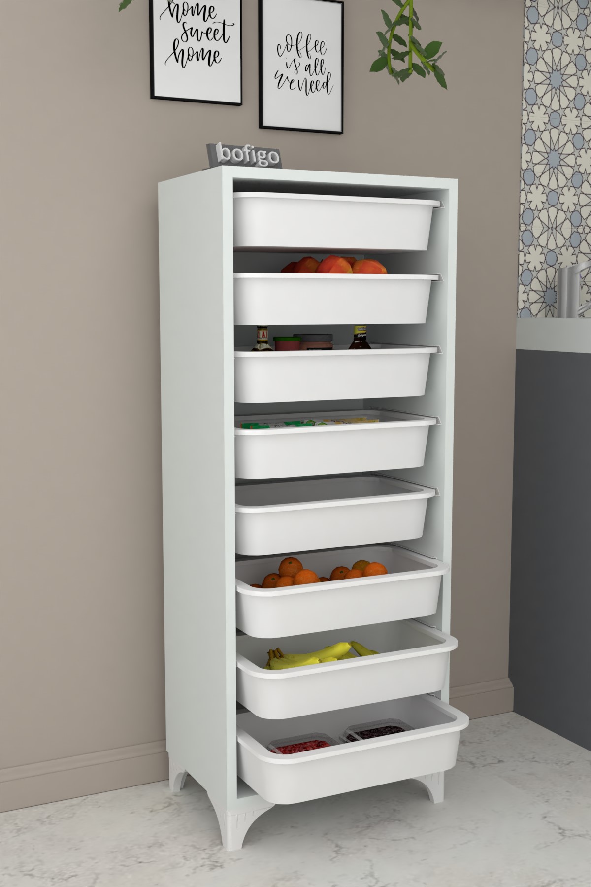  Набор для хранения вещей с 8 отделениями Dora Nex Home 45,6 x 30 x 116 см, Белый