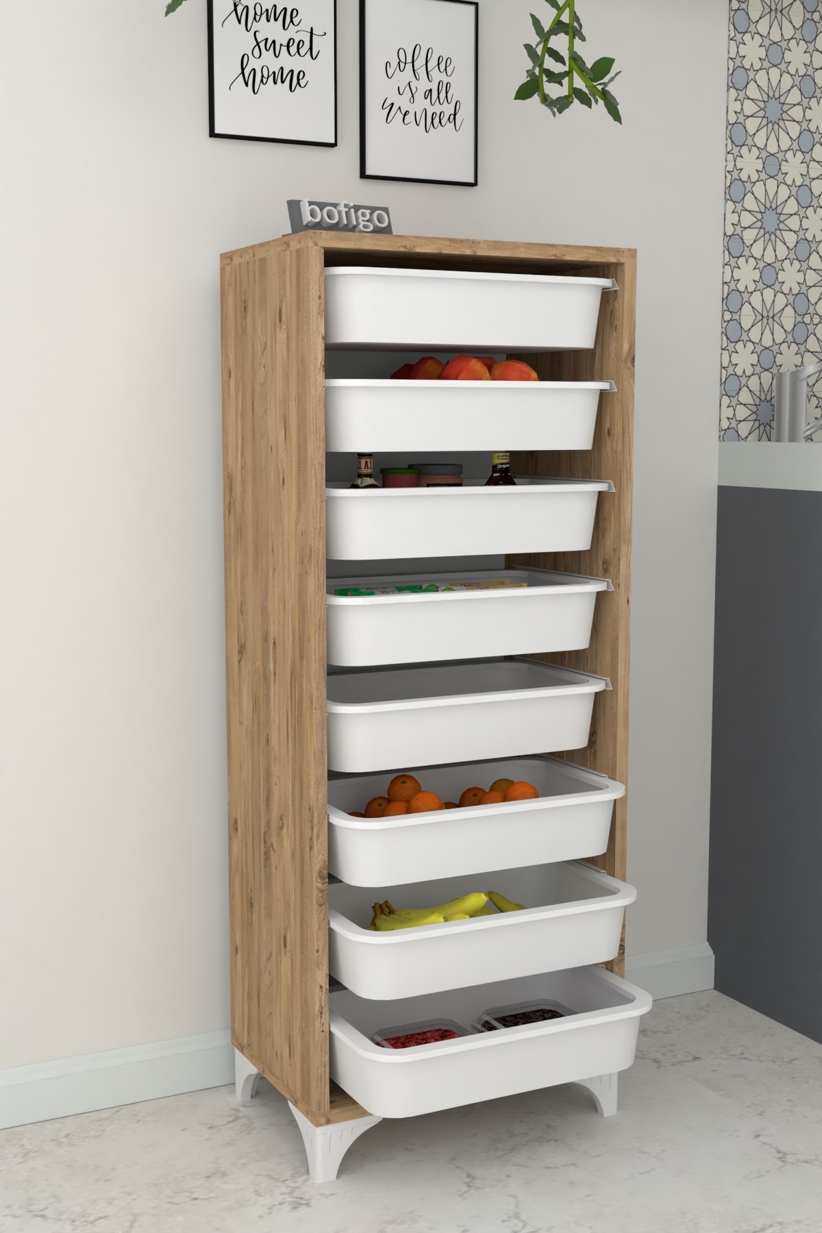  Комплект для хранения вещей с 8 отделениями Dora Nex Home 45,6 x 30 x 116 см, Дуб