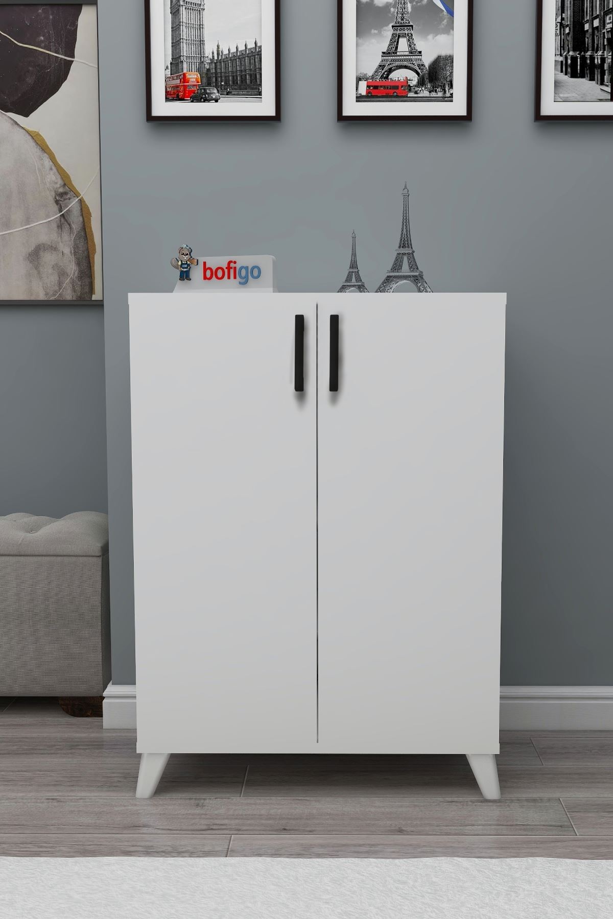  Многофункциональный шкаф с 2 дверцами и 4 отделениями Ceren Nex Home 72 x 32 x 88 см, Белый