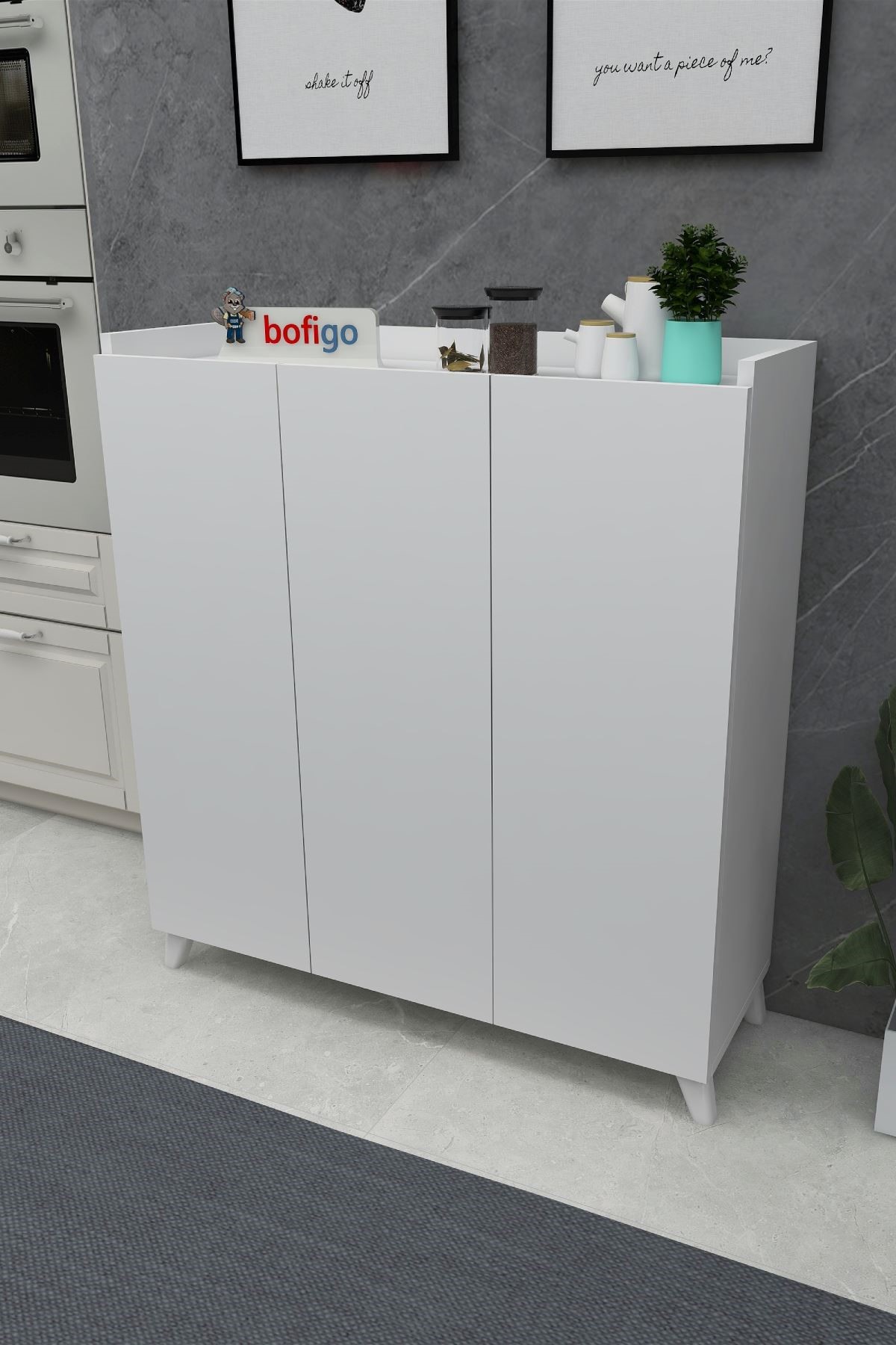  Многофункциональный шкаф Nex Home с 3 дверцами 90 х 31,8 х 102 см, Белый