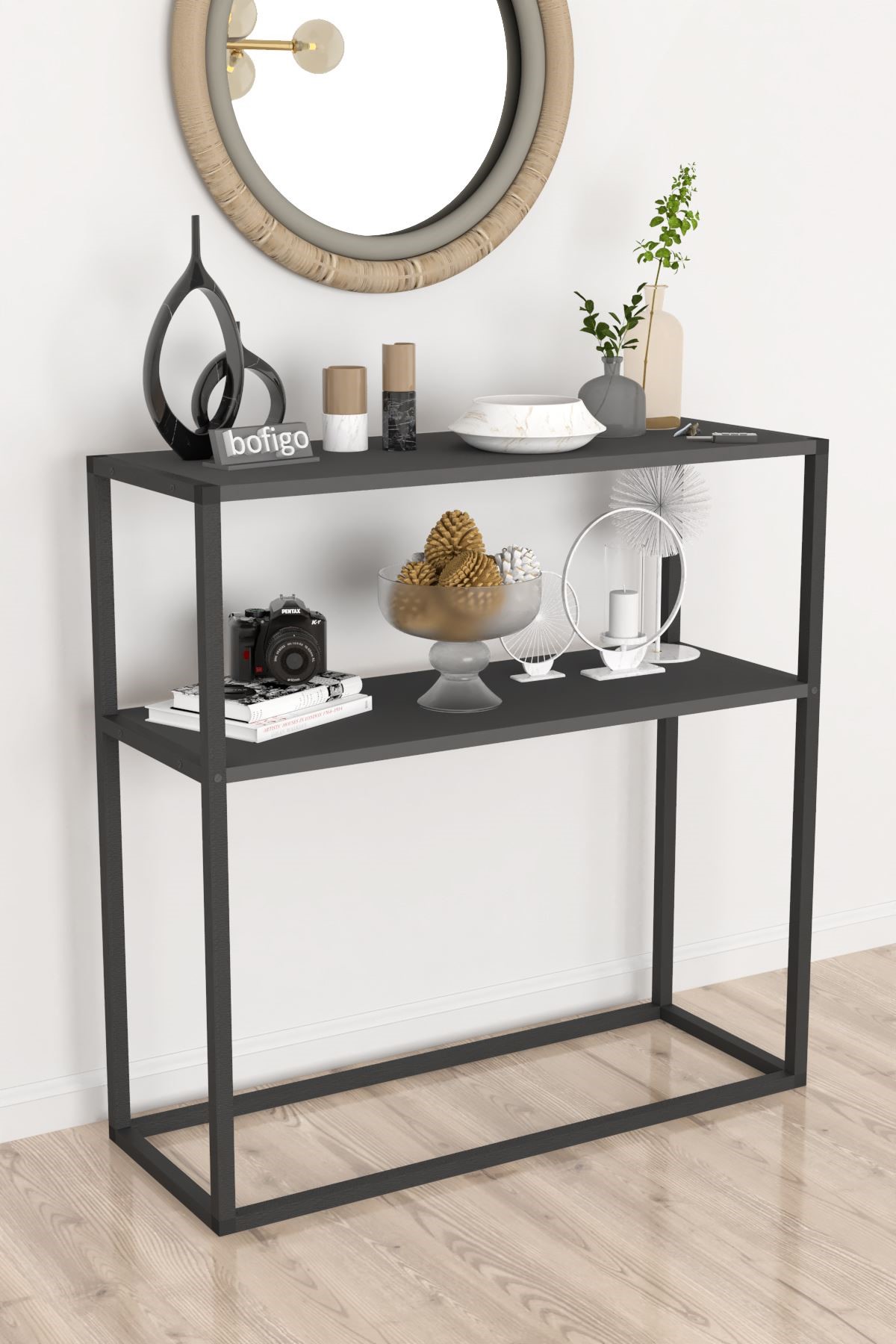  Комод Nex Home, металлическая консоль 90 x 34 x 89,5 см, Антрацит