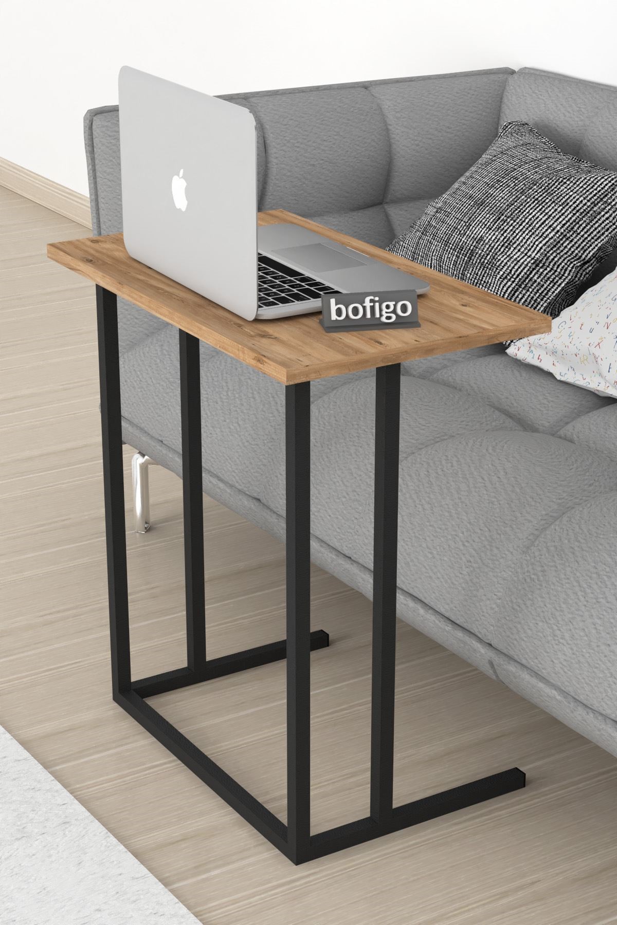  Стол для ноутбука с ножками Metal Nex Home, 60 x 35,5 x 65 см, Дуб