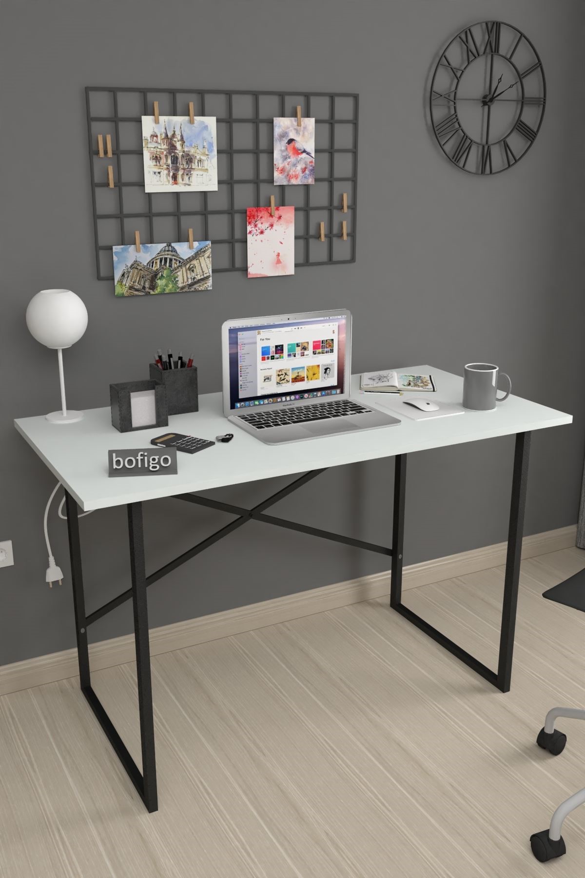  Письменный стол Metal Nex Home 120 x 60 см, Белый