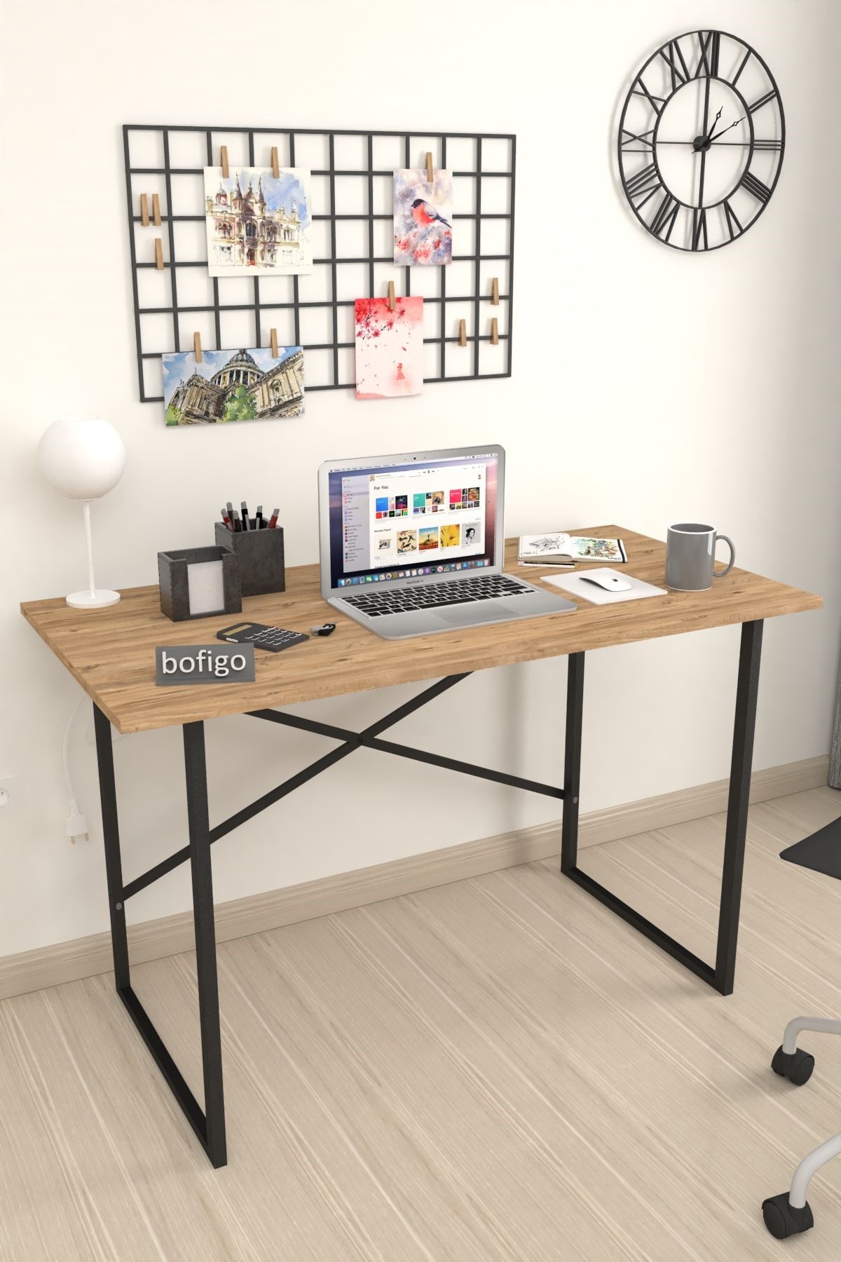  Металлический офисный стол Nex Home 120 x 60 см, Дуб