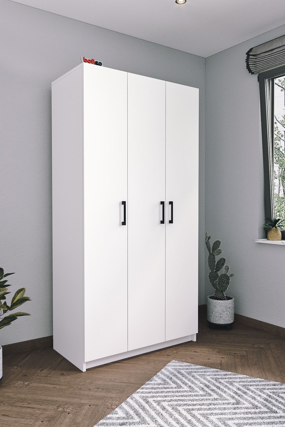  Шкаф на петлях, 3 двери Nex Home 180 х 47 х 120 см, Белый