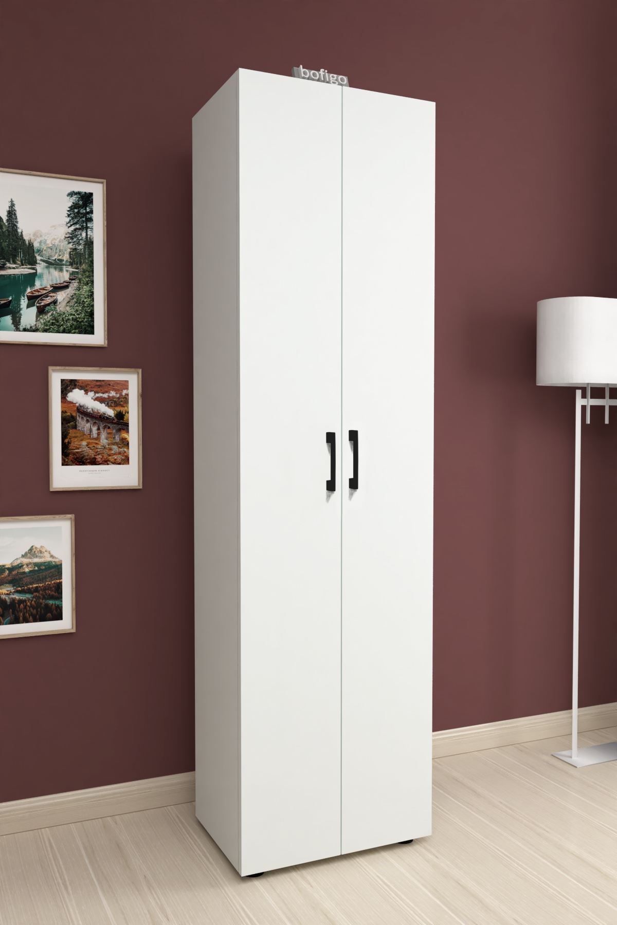  Библиотека с 2 дверцами, 5 отделениями Папка Nex Home 49 x 31,8 x 178 см, Белый