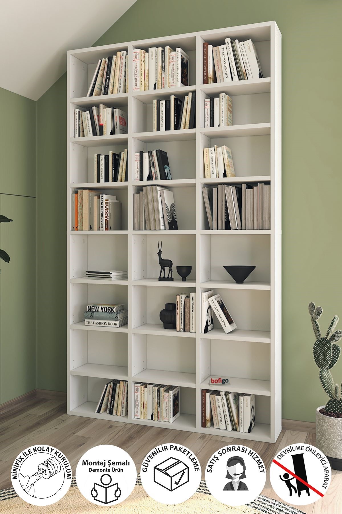  Многополочная библиотека Nex Home 101 x 16,3 x 178 см, Белый