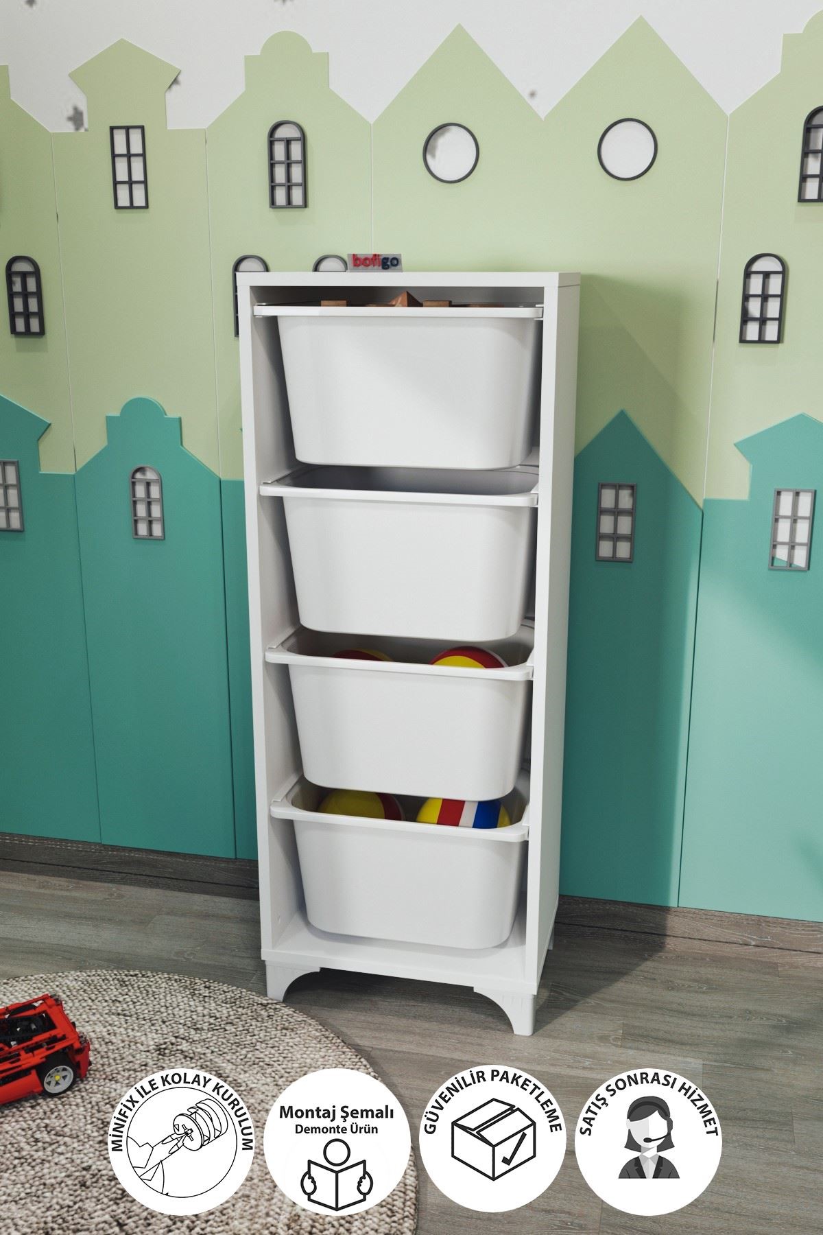  Комплект для хранения с 5 отделениями Dora Nex Home 45,6 x 30 x 116 см, Белый