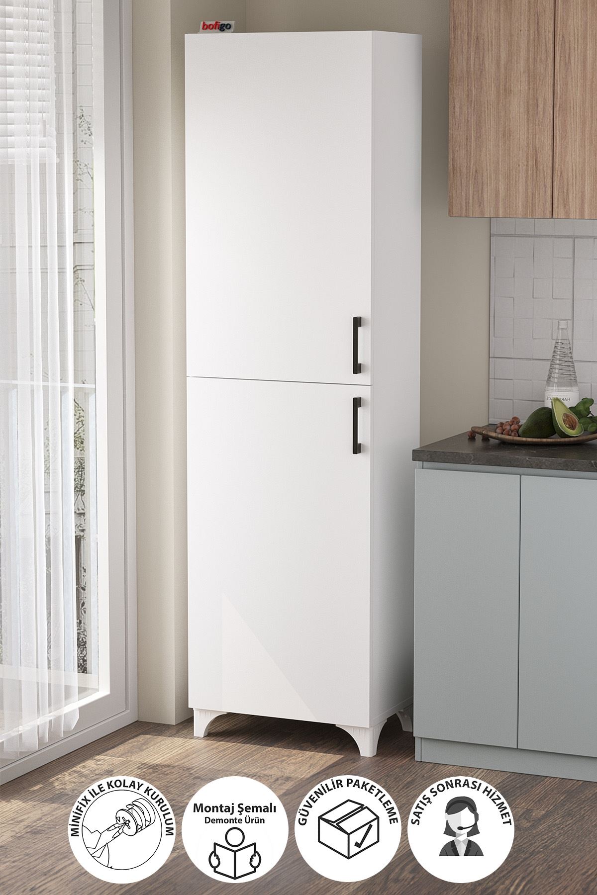  Шкаф с 2 дверцами Tuna Nex Home 49 х 31 х 134 см, Белый