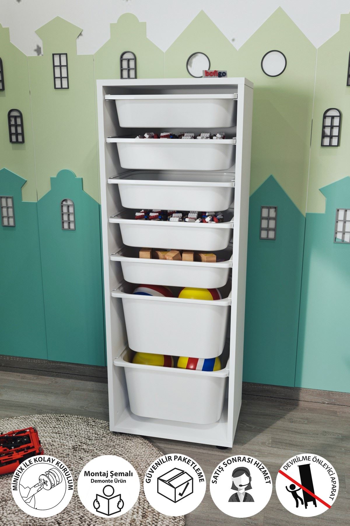  Набор для хранения вещей с 7 отделениями Pera Nex Home 45 x 30 x 125 см, Белый
