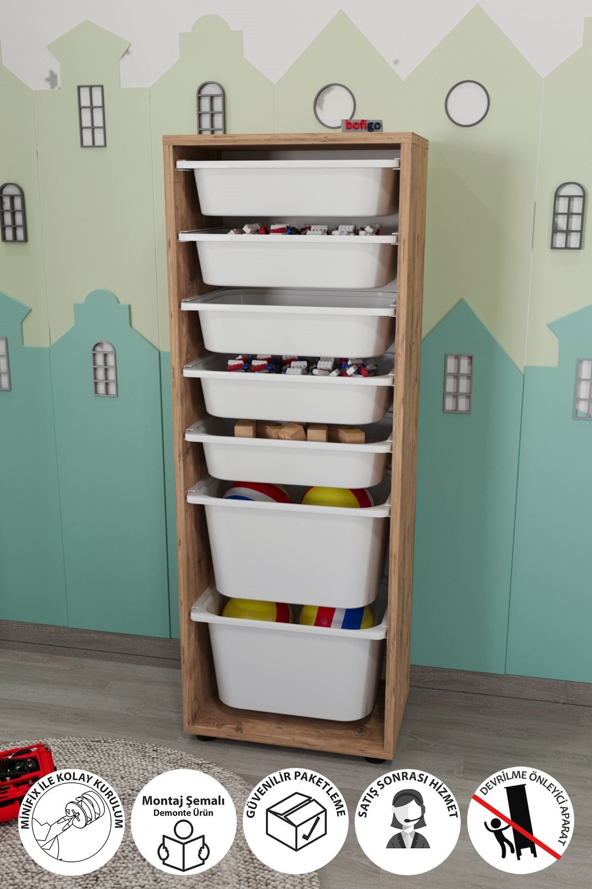  Комплект для хранения вещей с 7 отделениями Pera Nex Home 45 x 30 x 125 см, Дуб
