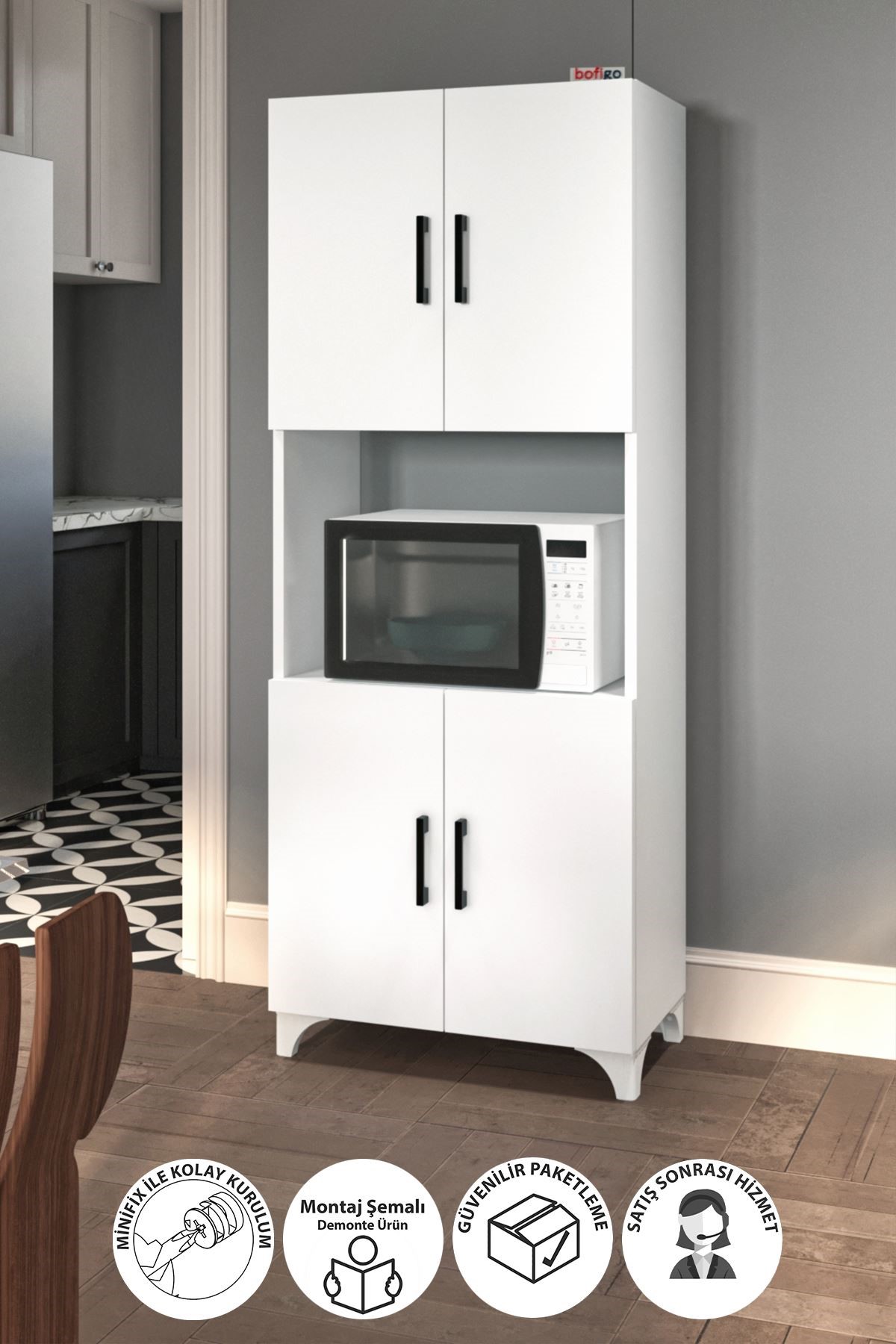  Многофункциональный шкаф с 4 дверями Ece Nex Home 60 x 33,8 x 154 см, Белый