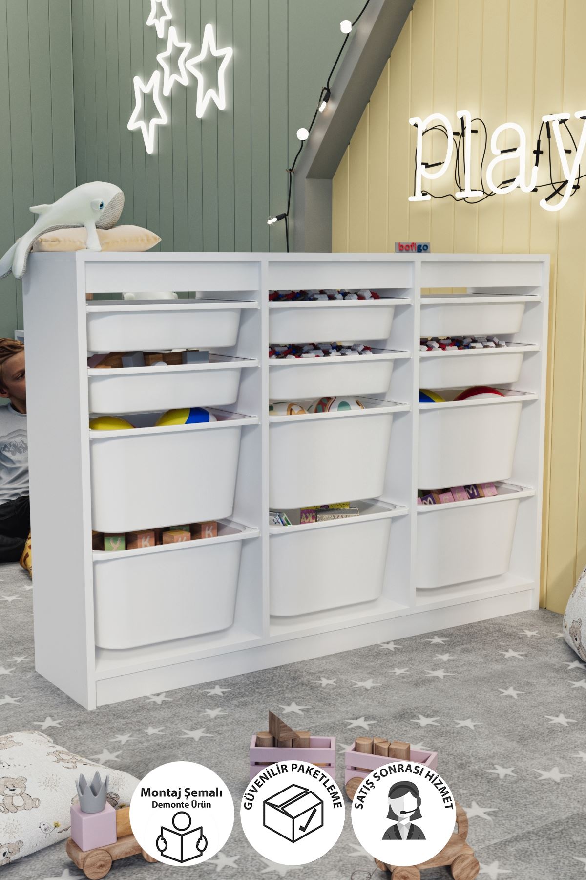  Набор для хранения вещей с 12 отделениями Lara Nex Home 132 x 30 x 95,5 см, Белый
