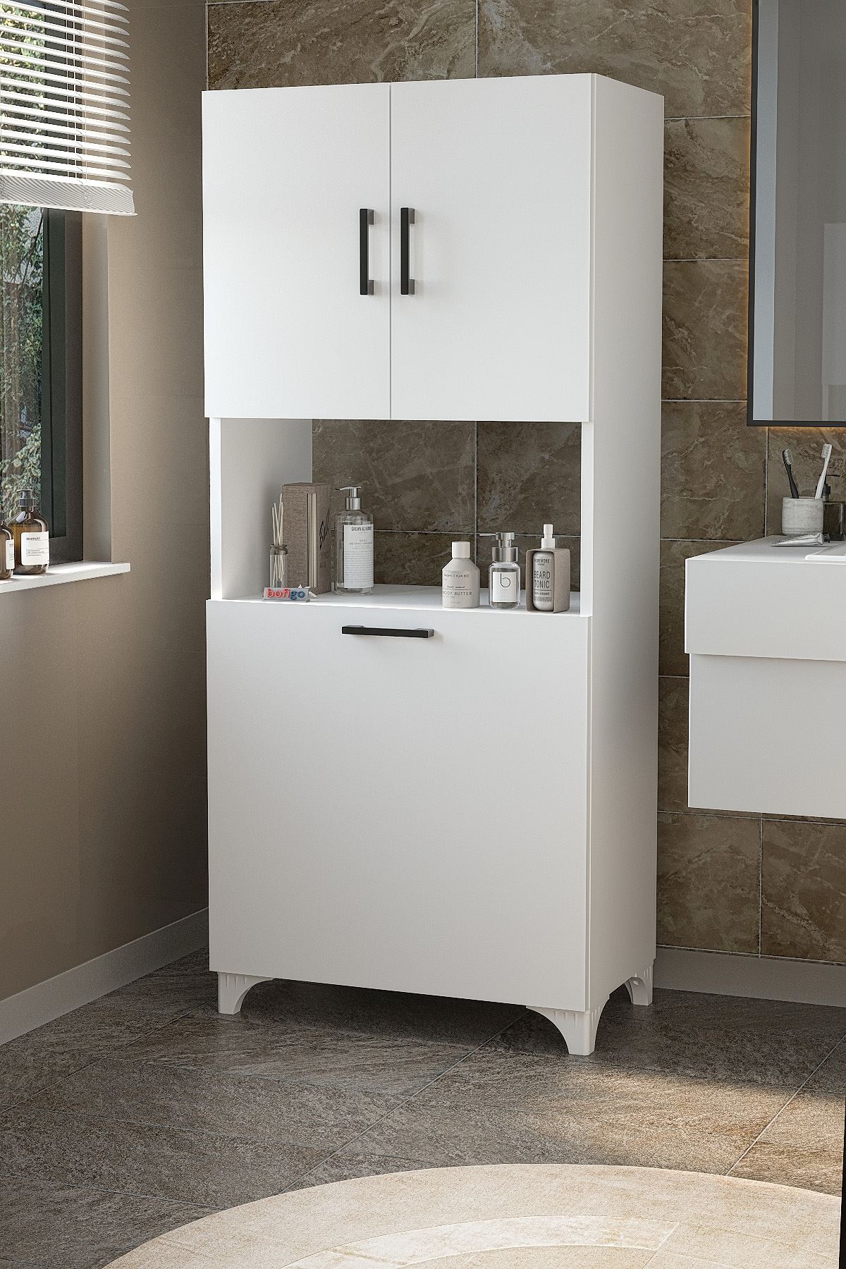  Шкаф для ванной комнаты Damla Nex Home 60 x 34 x 153 см, Белый