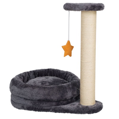  Игровой набор для кошек Jumi, с платформой, кроваткой, с игрушкой, 43х30х40 см, Графит